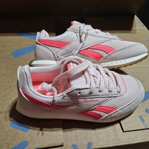 Reebok Kids Light Pink and Neon Pink Sneakers